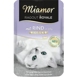 Miamor Ragout Royale 100g Beutel Katzennassfutter 22 x 100 Gramm Kitten Rind in Jelly