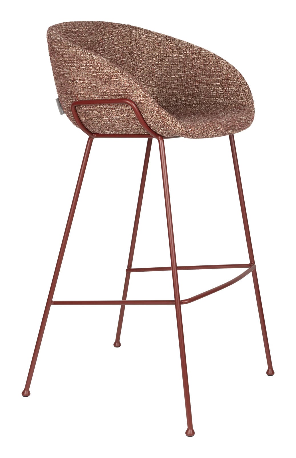 Zuiver Barkruk Feston Chenille - Roodbruin - Zithoogte: 76 cm