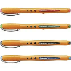 STABILO Tintenroller worker® fine, 0,3 mm, Kunststoffetui mit 4 Stiften
