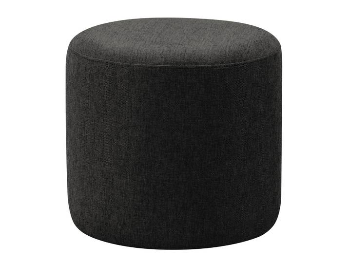 Repose-pieds capitonné Moulton 45 x 46cm Noir/Noir Tissu structuré Talta: Noir