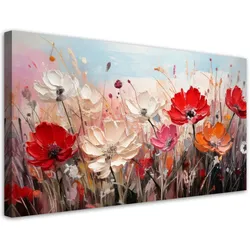 LEINWANDBILD Blumen auf der Wiese 120x60cm