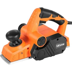 VEVOR Elektrohobel, 82 mm Schnittbreite, 900 W, 14500 U/min, Handhobel für Holz, mit einstellbarer Schnitttiefe, 2 Klingen, für Holzbearbeitung, Holzfasen, Heimwerkerarbeiten, Hobelmaschine