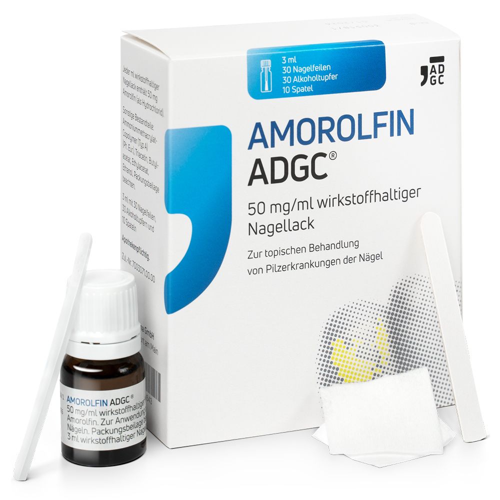 Amorolfin Adgc 50 mg/ml wirkstoffhalt.Nagellack 3 ml Wirkstoffhaltiger Nagellack