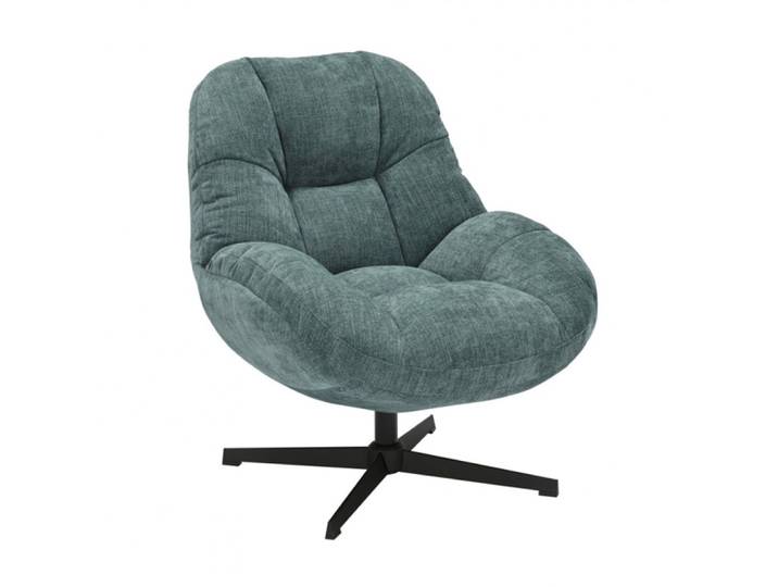 Fauteuil pivotant en tissu polyester vert bleuté