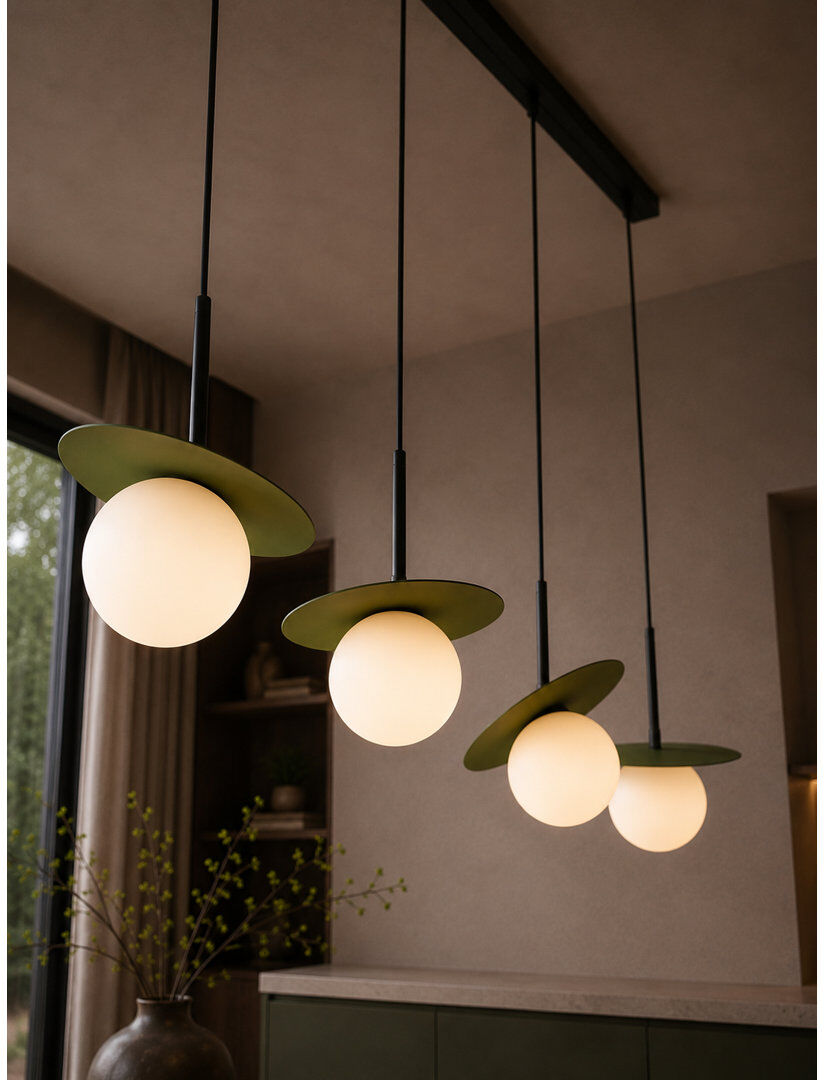 Brayden Studio - Light Pendant Black/Khaki 120cm H x 95cm W