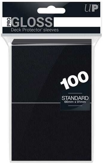 Ultra PRO Gloss Standard Card Sleeves Black - 100 Pack for Trading Cards
