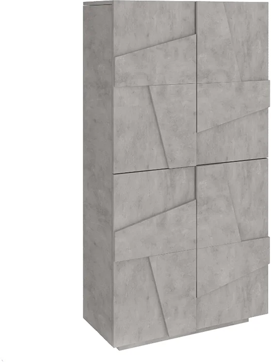 garneroarredamenti Armadio scarpiera 80x168h cm 4 ante grigio cemento Zenzero
