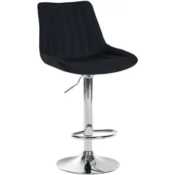 CLP Barhocker Toni Stoff chrom - Farbe: schwarz, Gestellfarbe: chrom