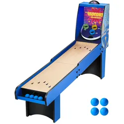 VEVOR 8 Fuß Roll und Score klassischer Arcade-Spieltisch mit elektronischem Punktezähler, Sound, automatischer Ballrückgabe für Spielzimmer für Erwachsene Familien, 4 Bälle enthalten