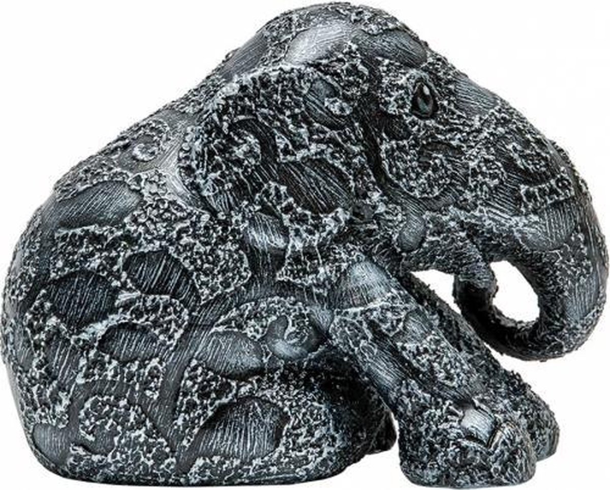 Elephant Parade Silver Clover Handgemaakt Olifantenstandbeeld voor op tafel, 15 cm