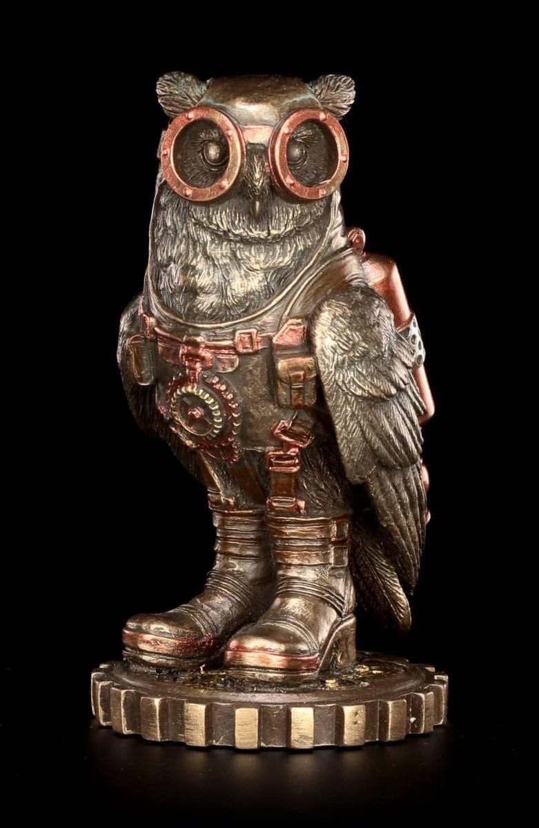 Steampunk Uil Retro Figuur Meerkleurig Kunsthars Hoogte: 95 cm