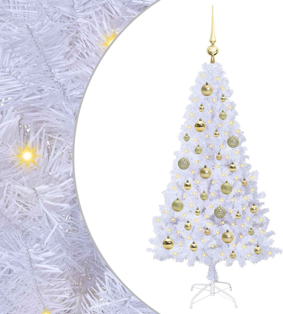 vidaXL Kunstkerstboom Wit PVC en Staal - 120 cm