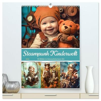 Steampunk Kinderwelt (hochwertiger Premium Wandkalender 2026 DIN A2 hoch), Kunstdruck in Hochglanz