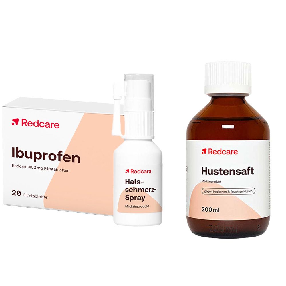 Redcare Halsschmerz-Spray + Hustensaft Ibuprofen 400 mg 1 St Set