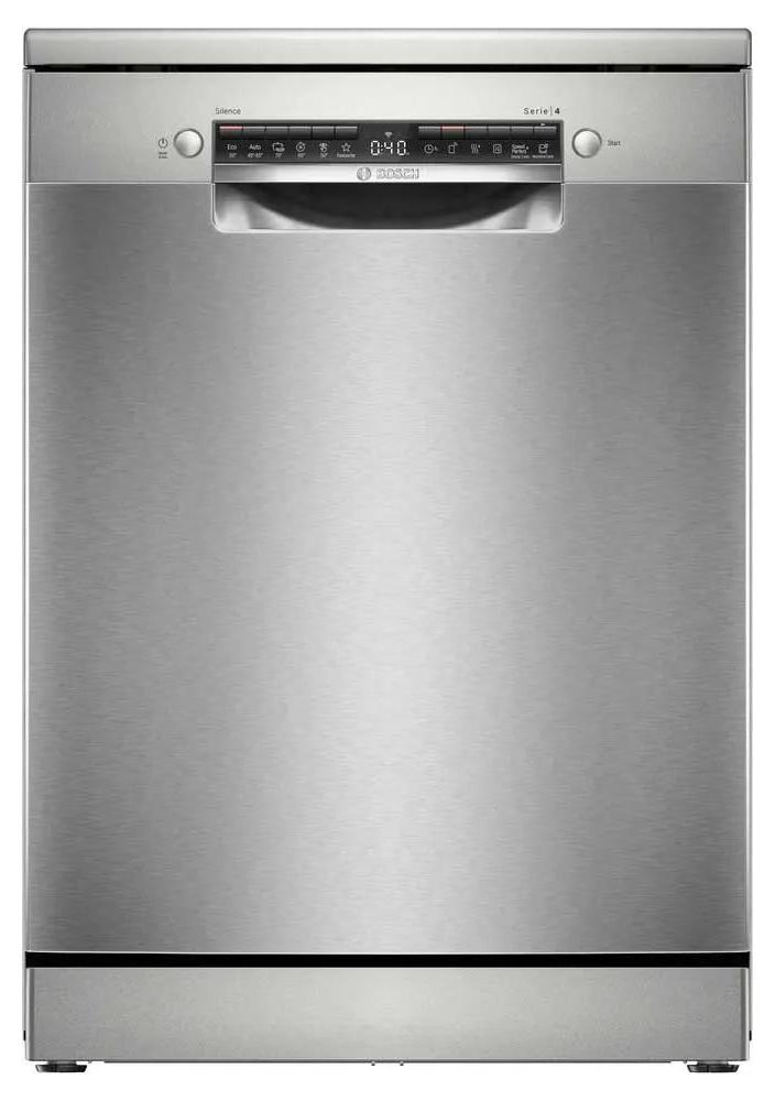 Bosch Serie 4 SMS4HMI07E, Freistehend, Standardgröße (60 cm), Edelstahl, Silber, Touchsteuerung, 1,75 m