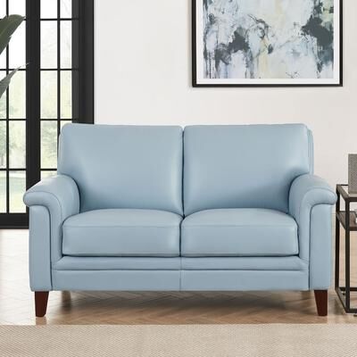 Hydeline USA Hydeline Westcott Top Grain Leather Loveseat with Memory Foam and Springs