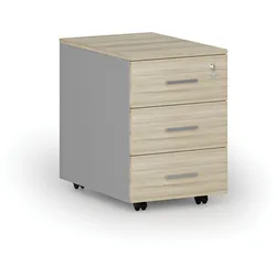 Büro-Rollcontainer PRIMO GRAY, 3 Schubladen, Eiche grau/natur