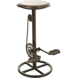 HOCKER aus Metall und Holz, schwarz, 40x73cm