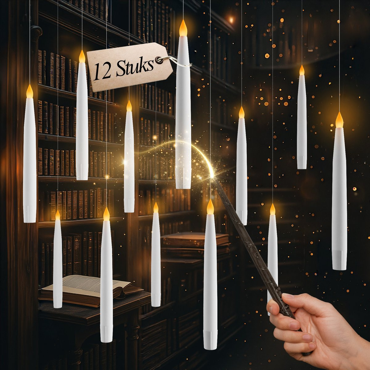 Comforder 12 Zwevende LED Kaarsen met Flikkerende Vlam en Afstandsbediening