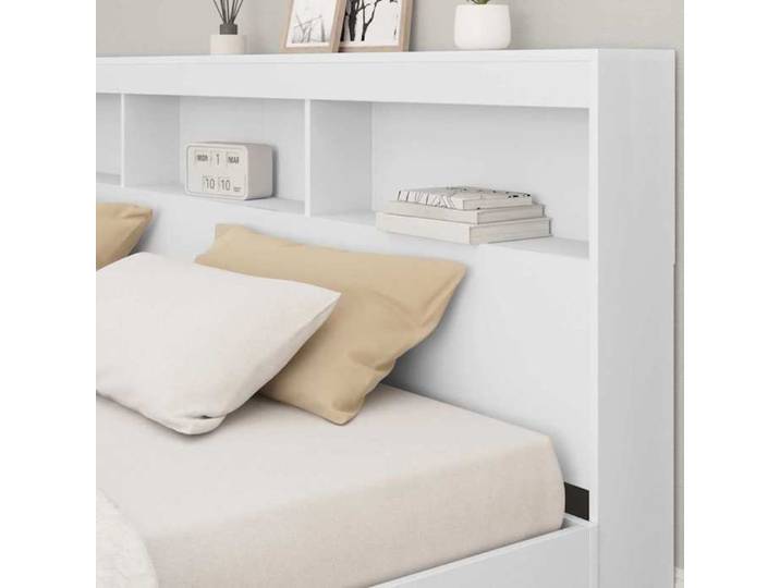 Magnifique Tête de lit de rangement Blanc Bois d'ingénierie - design polyvalent - pour maison - Blanc 42.8 kg 2026_169313