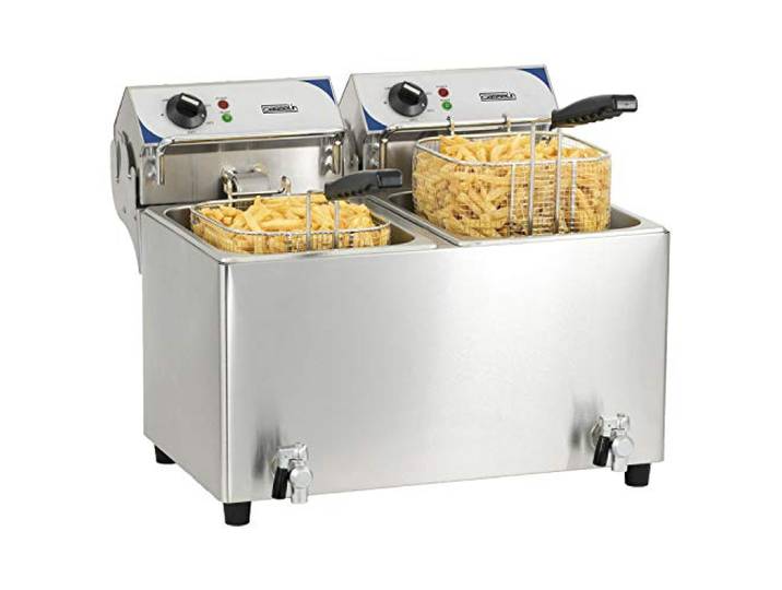 Casselin cfev72 Elektrischer Fritteuse mit Entleerungsventil 2 x 7 Liter