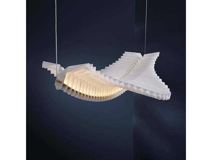 Sora Pendelleuchte Solid Brass/White - Frandsen - Wohnzimmer - Design - Papier / Karton - Einflammig