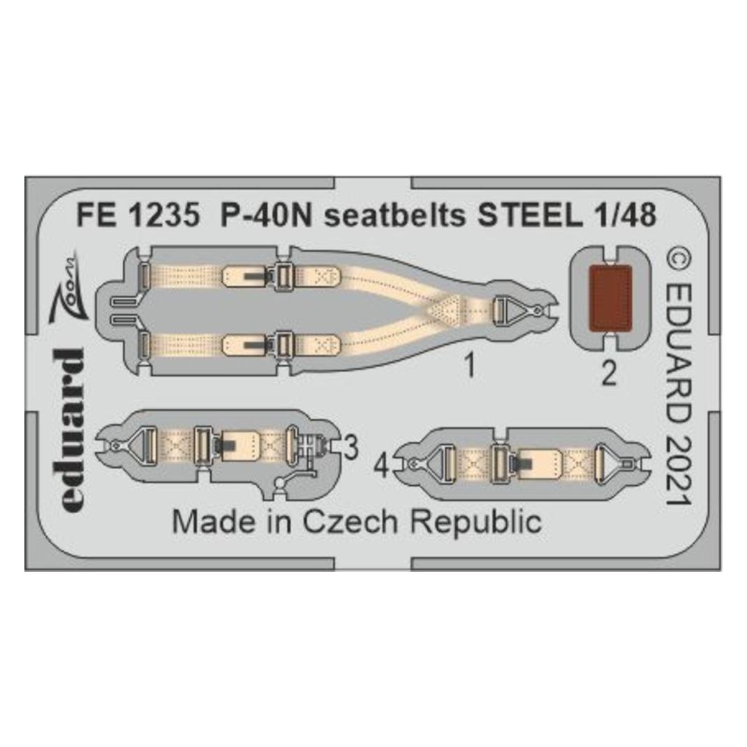 Eduard P-40N seatbelts STEEL, for ACADEMY (FE1235)