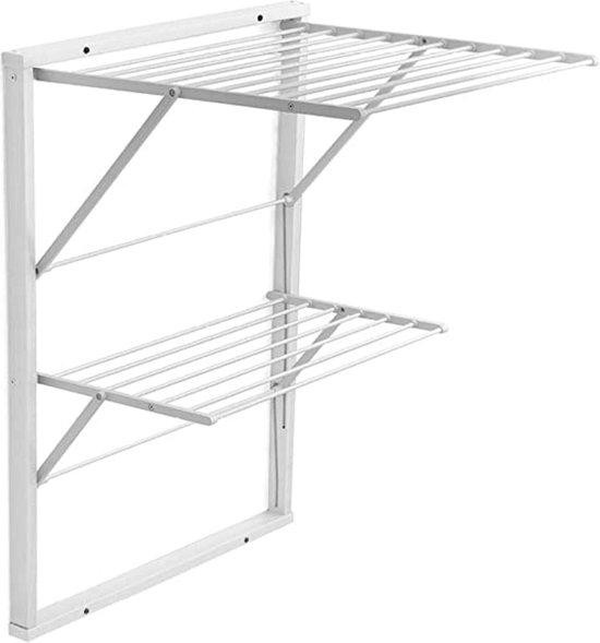 Opvouwbaar en wandmontage wasrek voor binnenshuis, wit