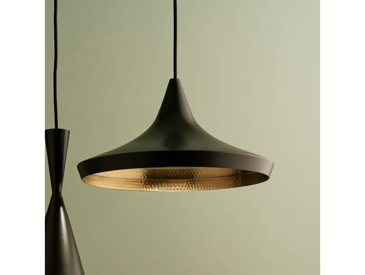 Beat Flat LED-Hängelampe, schwarz, Ø 56 cm - Tom Dixon - Wohnzimmer - Design - Messing - Einflammig