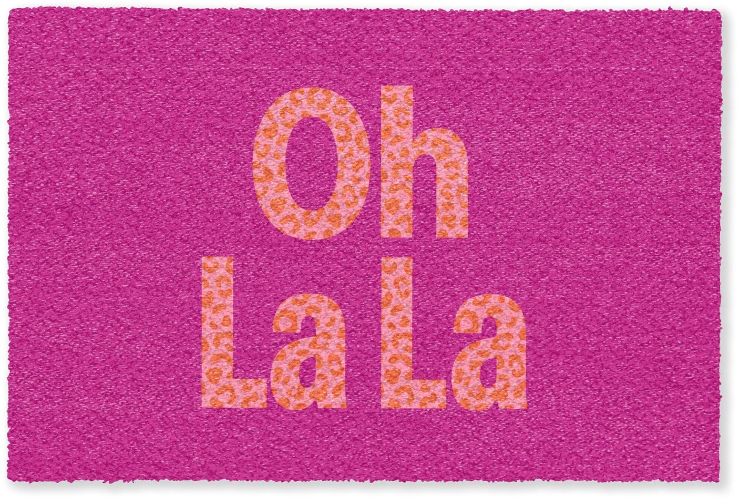 MuchoWow Deurmat Oh la la met Luipaardprint - Roze - B/D: 120 x 80 cm