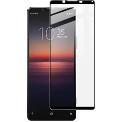 Screenguard Sony Xperia 1 II Full Screen Panzerglas Schutzfolie 2.5D 9H (Sony Xperia 1 II), Smartphone Schutzfolie, Schwarz