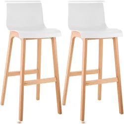 Proregal CHEFGASTRO 2er Set Barhocker MAUI Natura HxBxT 102x41x46cm Holz Weiß Barstuhl