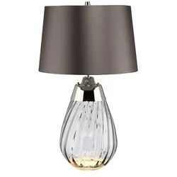 Elstead Kleine rauchfarbene Tischlampe Lena mit 2 Leuchten LENA-TL-S-SMOKE