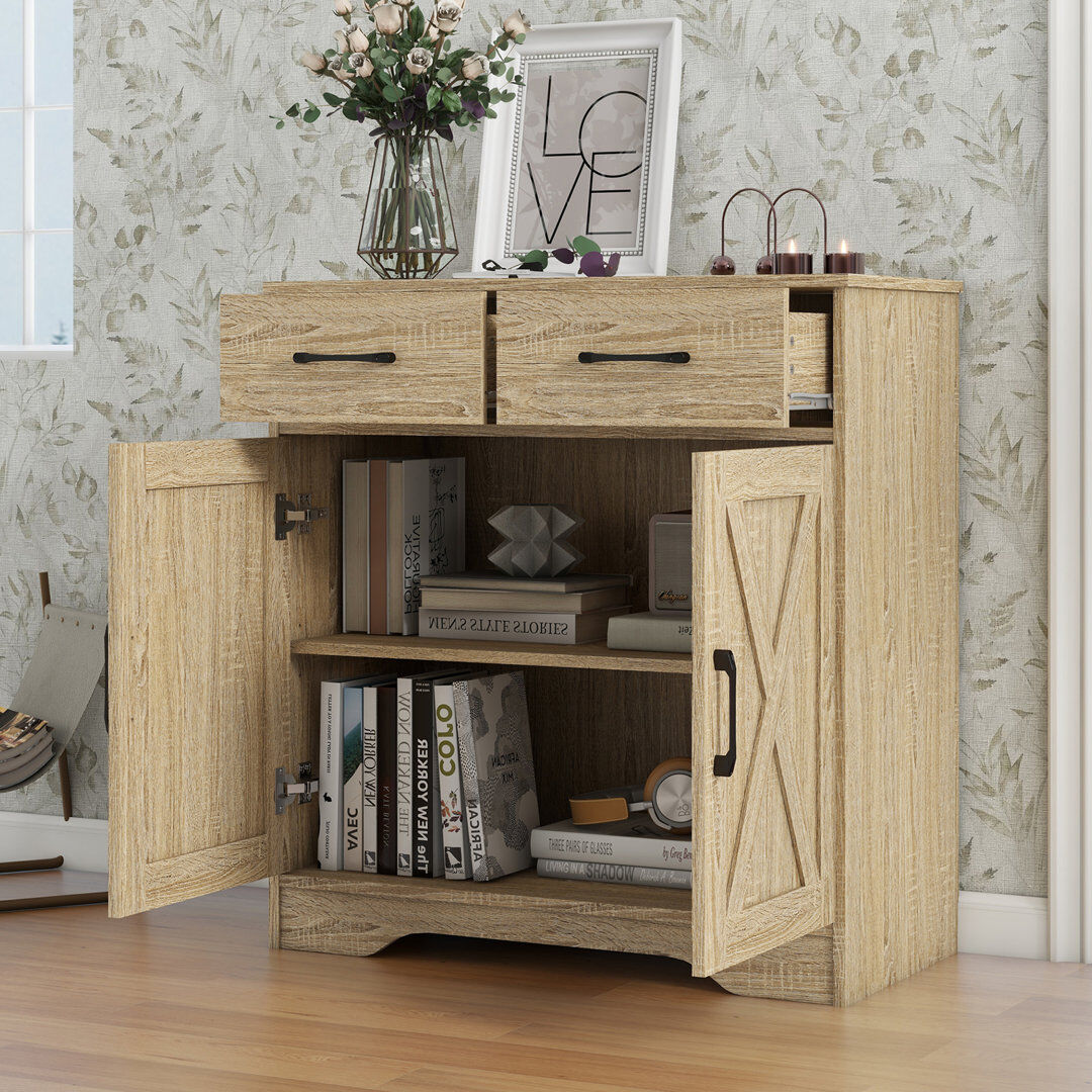 Brambly Cottage Sideboard Natural 85.5cm H X 80cm W X 39cm D