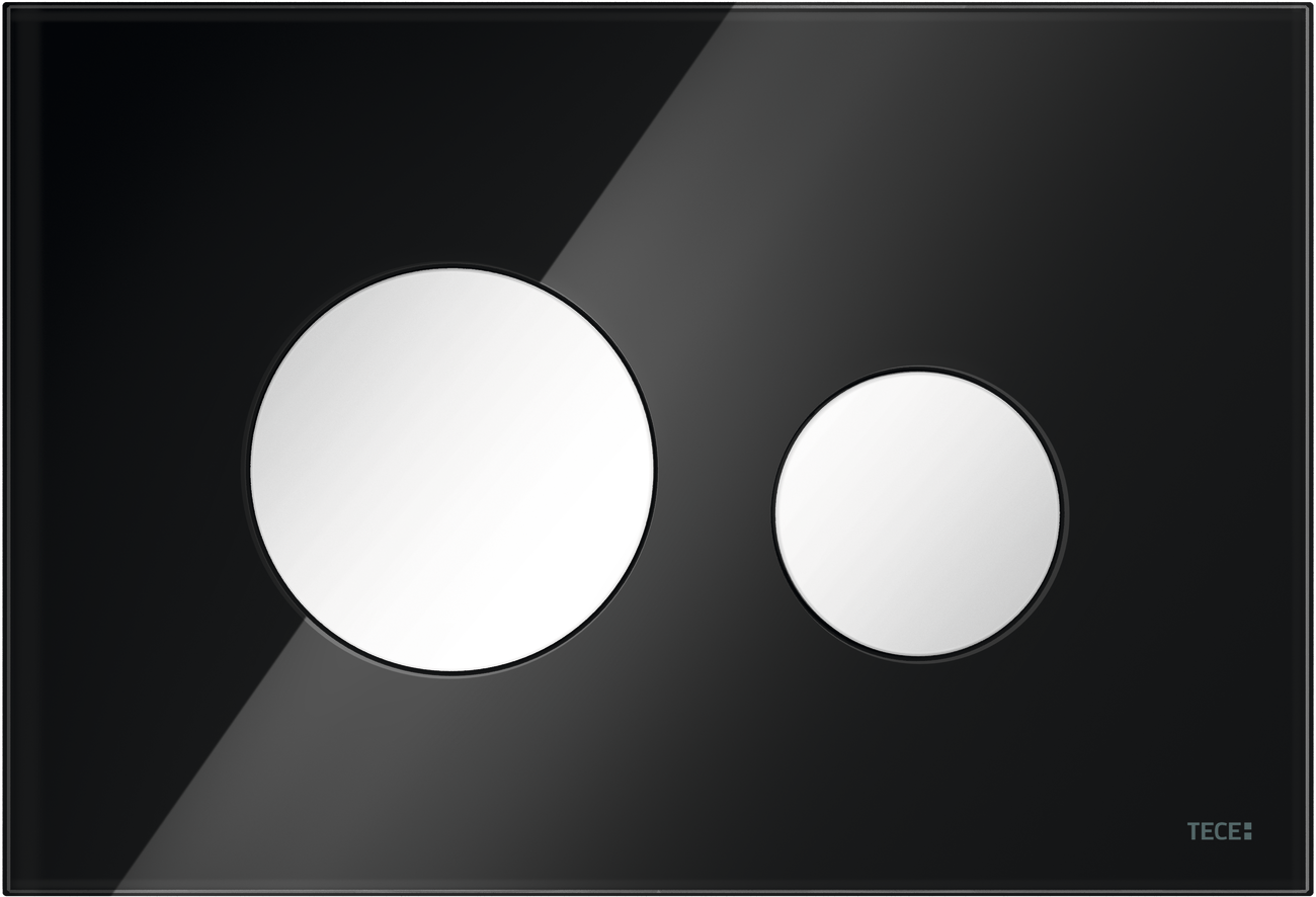 TECELoop flush plate 9240654 verre noir, boutons blancs