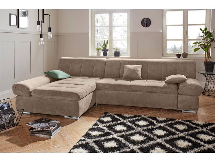 DOMO collection MONA 297x173 cm, modern & komfortabel, optional mit Komfortfunktionen whlw. mit Bettfunktion, L-Form