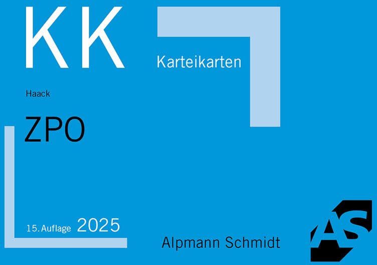 Claudia Haack - Karteikarten ZPO: Erkenntnisverfahren, Vollstreckungsrecht (Karteikarten Zivilrecht) - Preis vom 15.10.2026 23:06:25 h