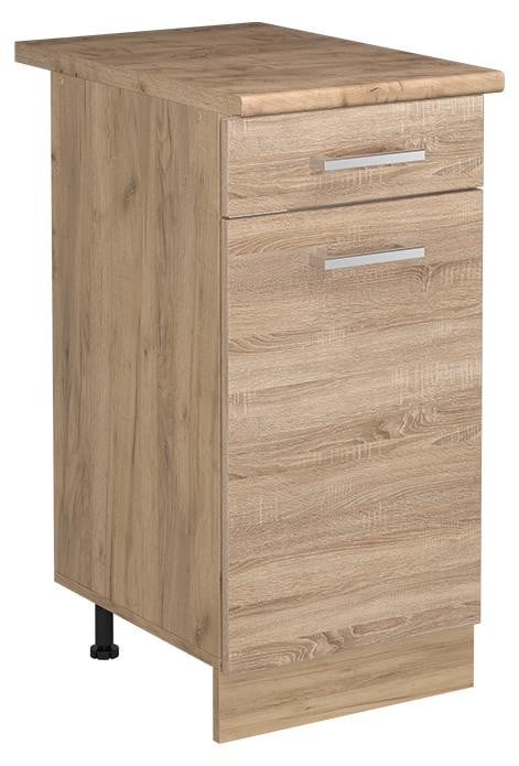 Vicco R-Line Keukenonderkast Sonoma met goudkleurig eiken werkblad, Model 61174