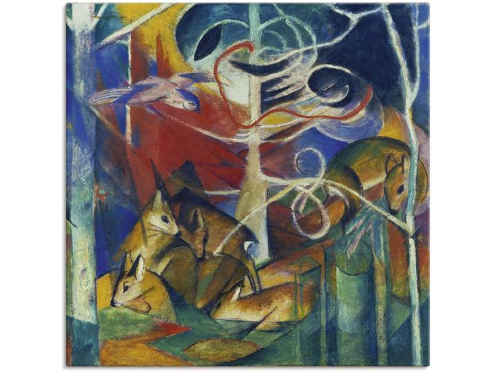 Leinwandbild ARTLAND Rehe im Walde I. 1913 , bunt (farbe bild(er): bunt), B:70cm H:70cm, Bilder, Leinwandbild, auf Holzrahmen gespannt