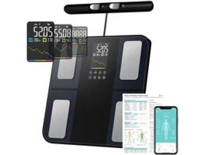 Pèse Personne Balance Connectée Impédancemètre Avec 8 Électrodes 28 Données Corporelle Affichage LCD Avec APP pour Andriod et iOS