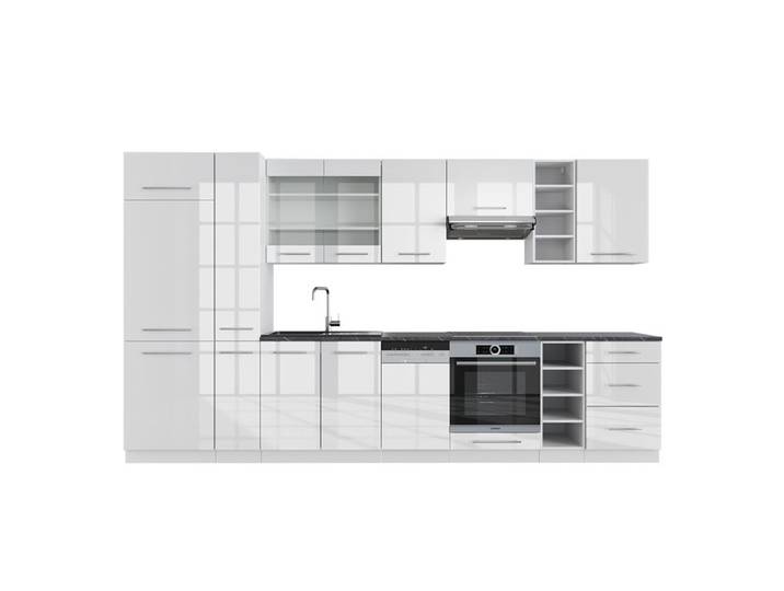 Cuisine Fame-Line 355cm sans PT Blanc Haute brillance/Blanc Vicco 36411