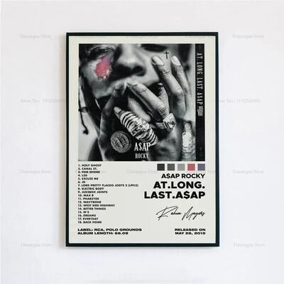 Uplift Essentials ASAP Rocky Testing Album Poster Iconic Rap Music Wall Art & Tracklist Canvas Print For Home Decor style 3 11.8 X 15.7 In