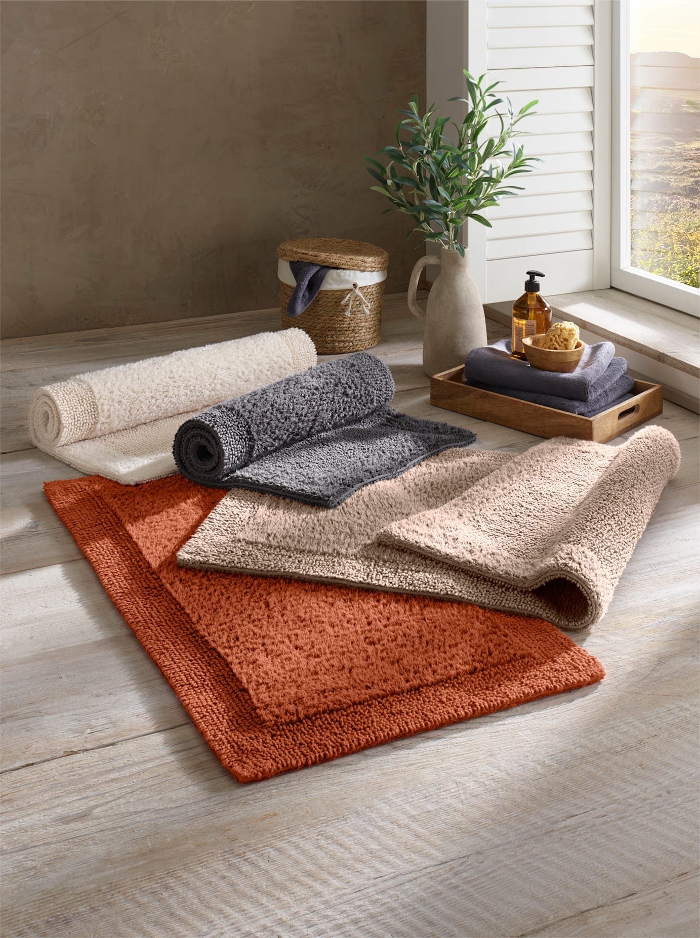 Badematte HEINE HOME Gr. 8, beige (natur), halbrund (50cm x 80cm ), Badematten, Badematte natur halbrund (50cm x 80cm )