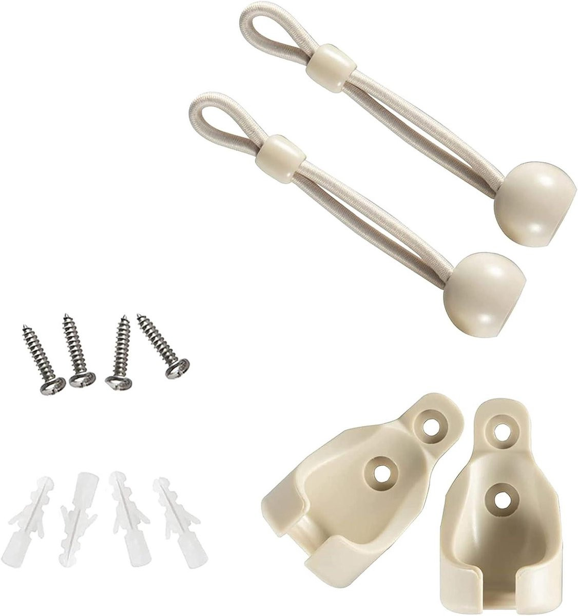 Universele Bevestigingsbeugels voor Rolgordijnen met Bungee Kit - Beige