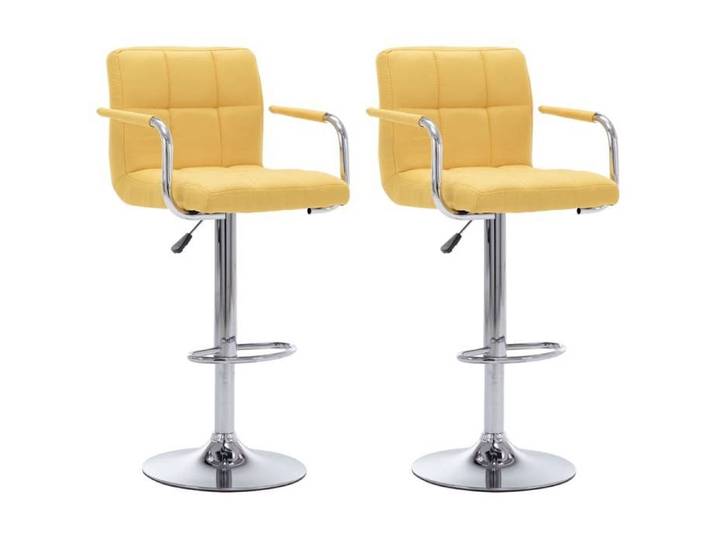 Jaune Chaises de bar lot de 2 jaune tissu - Chaise haute de bar H16163
