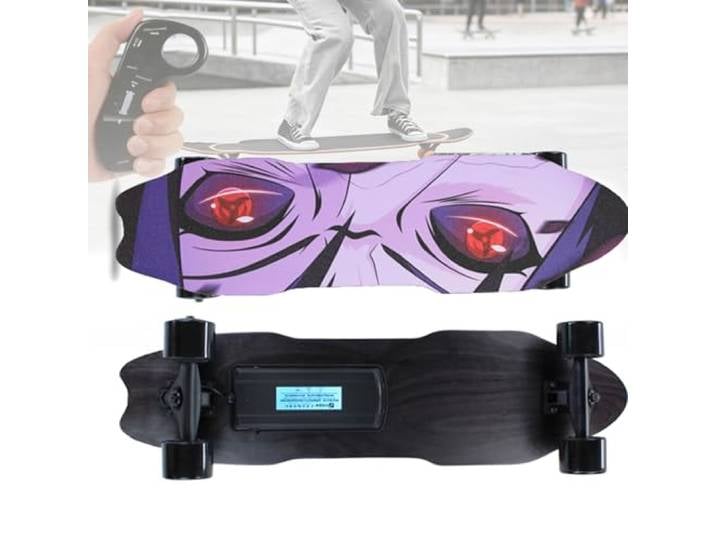 Elektrisches Skateboard mit Fernbedienung, wasserdichtes Longboard-Skateboard, 7-lagiges Ahornholz, 15 km Reichweite, 25 km/h Höchstgeschwindigkeit, für Anfänger und Erwachsene, ideal für Fahrten A