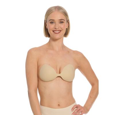 Klebe-BH MAGIC BODYFASHION "My MAGIC Bra", Damen, Gr. Cup A, beige (latte), Obermaterial: 100% Polyurethan, BHs Klebe-BH, trägerlos, rückenfrei, glatte Cups