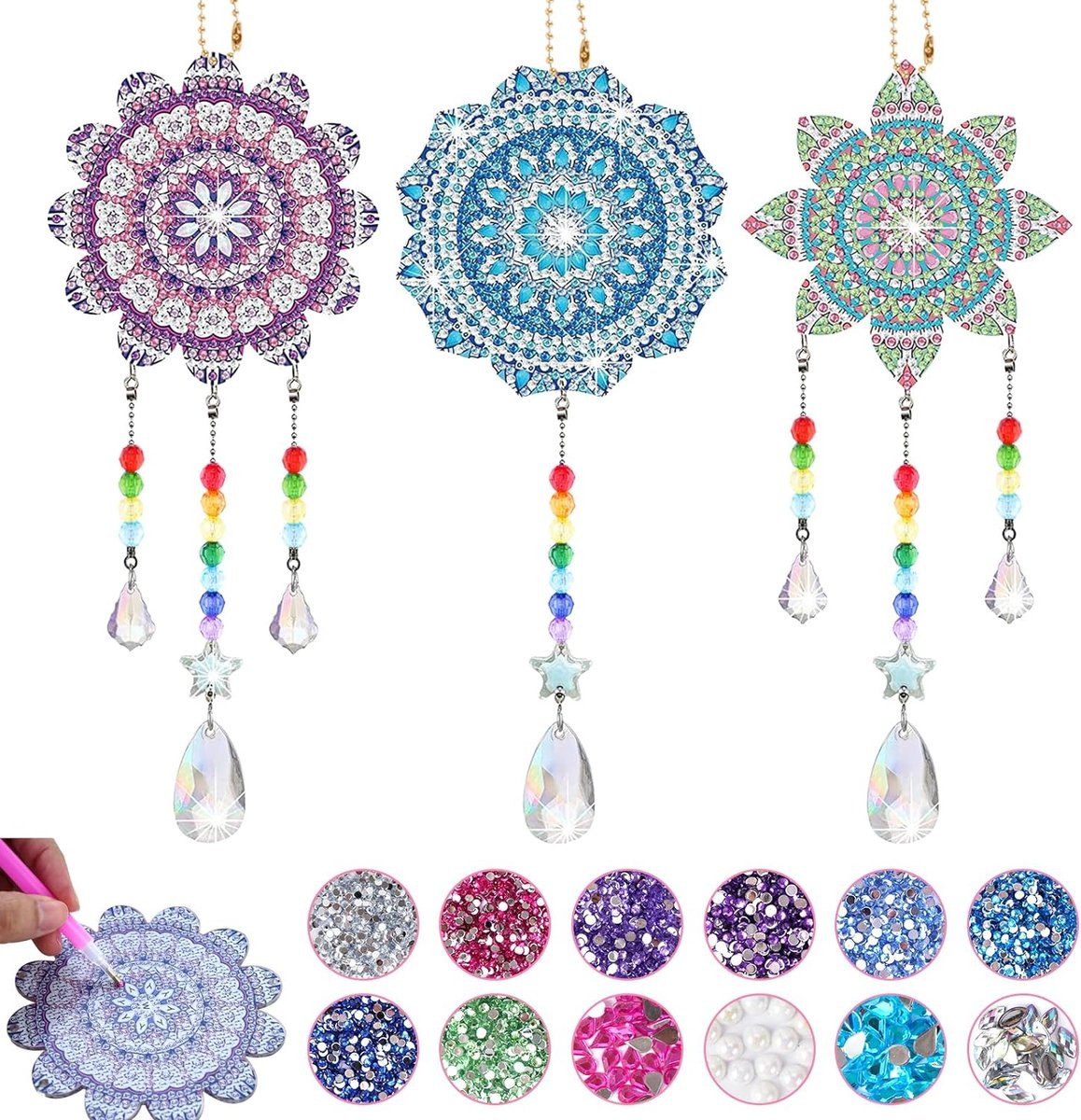 Diamond Painting Windspel Doe-het-zelf 5D Zonnevanger Hanger voor Tuindecoratie en Kinderen