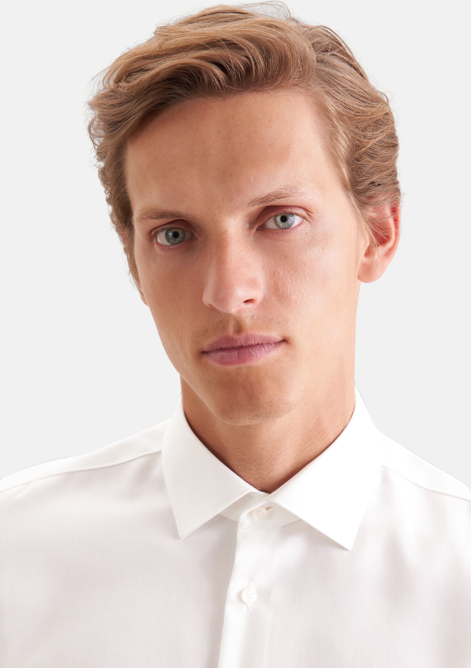 Smokinghemd SEIDENSTICKER, Herren, Gr. M (39), verlängerte Ärmellängen, ecru, 100% Baumwolle, unifarben, slim fit, Doppelmanschette, Hemden Smokinghemd, Gala Uni