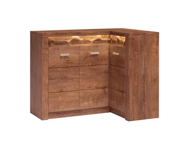 Lomadox Eckkommode Sideboard Eckschrank Kommode Wohnzimmerschrank Anrichte Aufbewahrunsschrank modern in braun